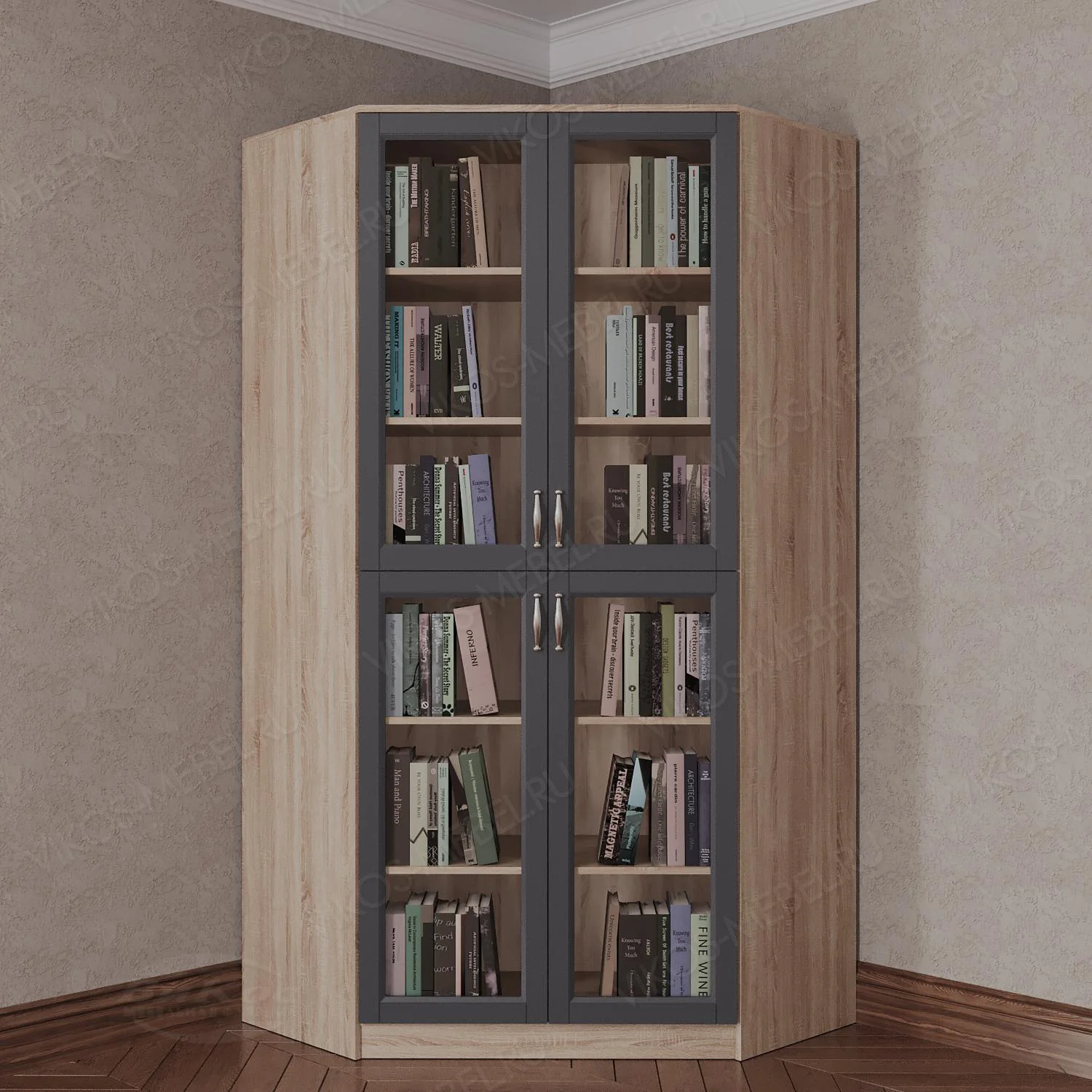 Книжный угловой №3      цвет Адамант графит