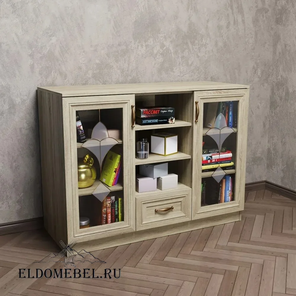 КОМОД 29   с витражами    цвет Стандарт дуб сонома