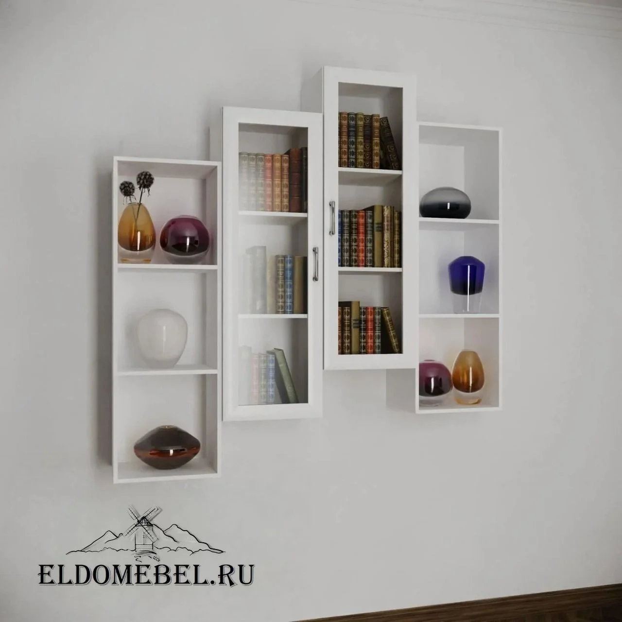 Книжные полки №8      цвет Стандарт белый