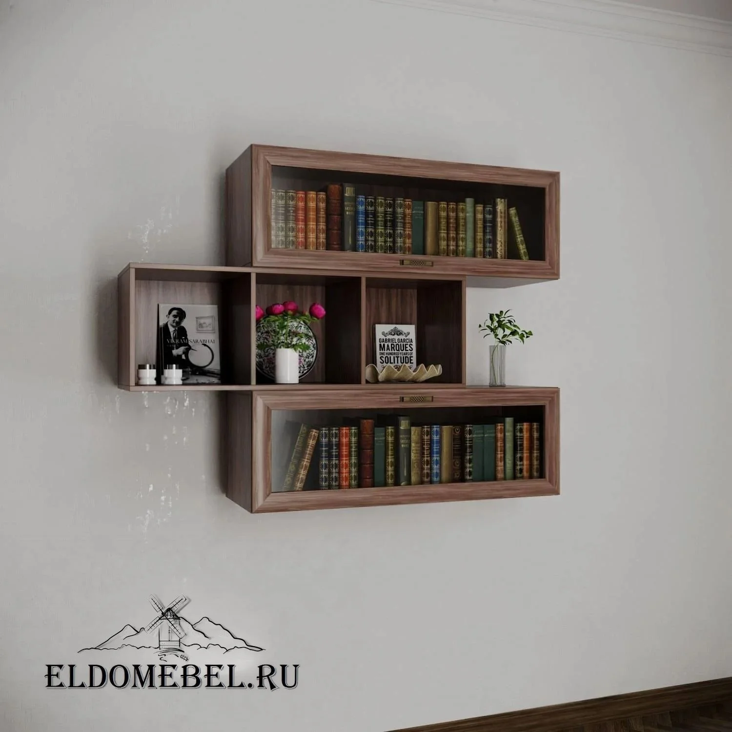 Книжные полки №6      цвет Стандарт шимо темный