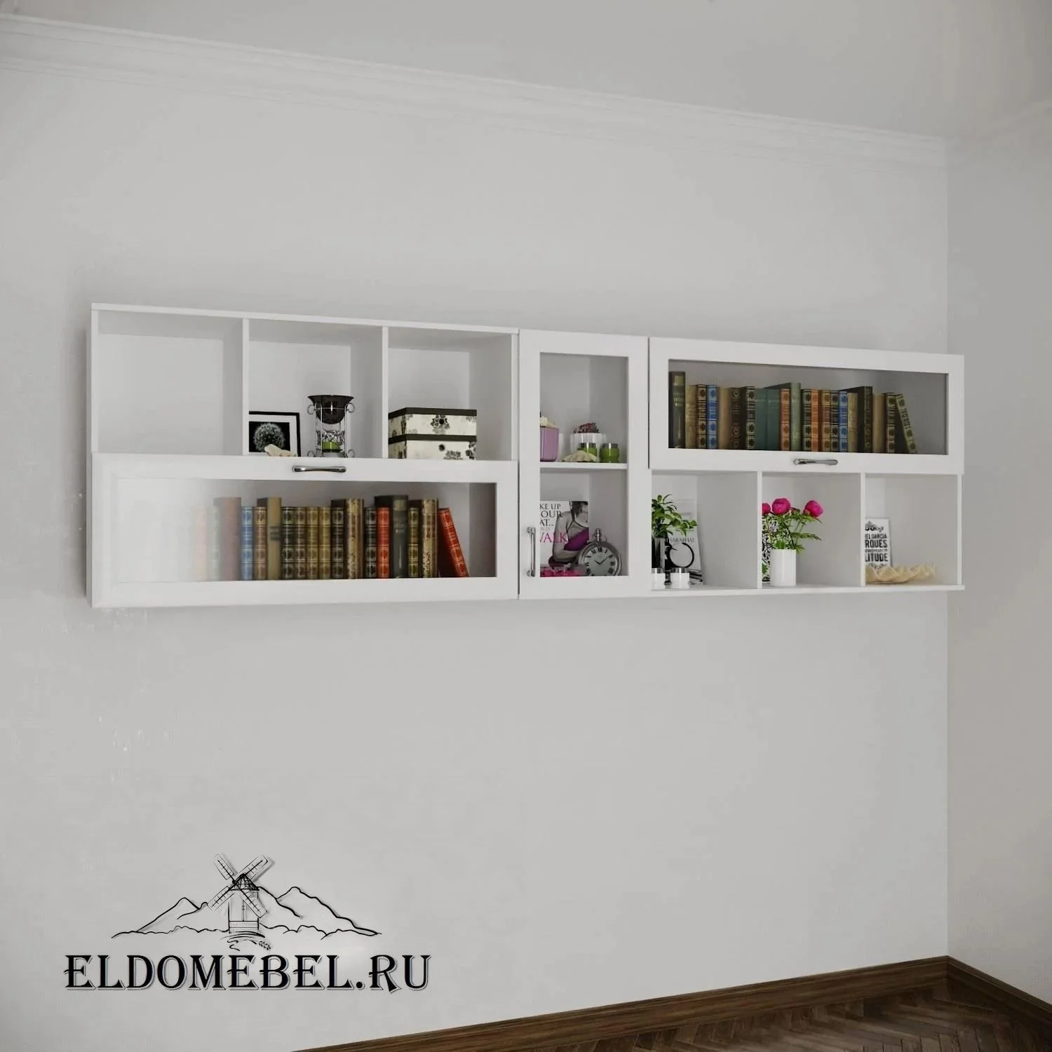 Книжные полки №4      цвет Стандарт белый