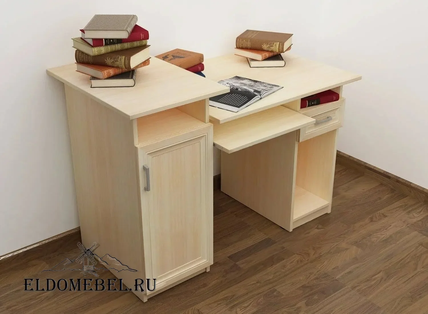 Компьютерный стол 10      цвет Стандарт молочный беленый дуб