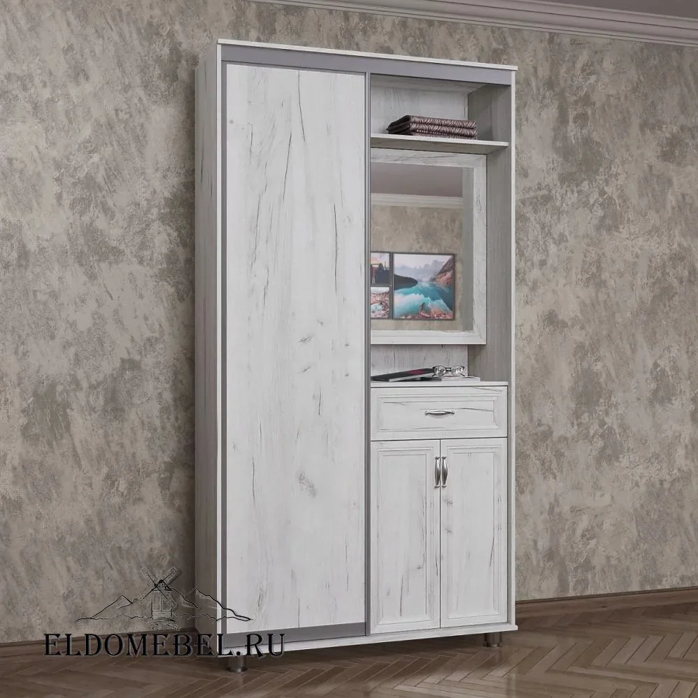 Прихожая 78  с зеркалом     цвет Дуб крафт белый