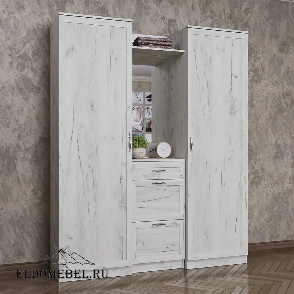 Прихожая 49  с зеркалом     цвет Дуб крафт белый