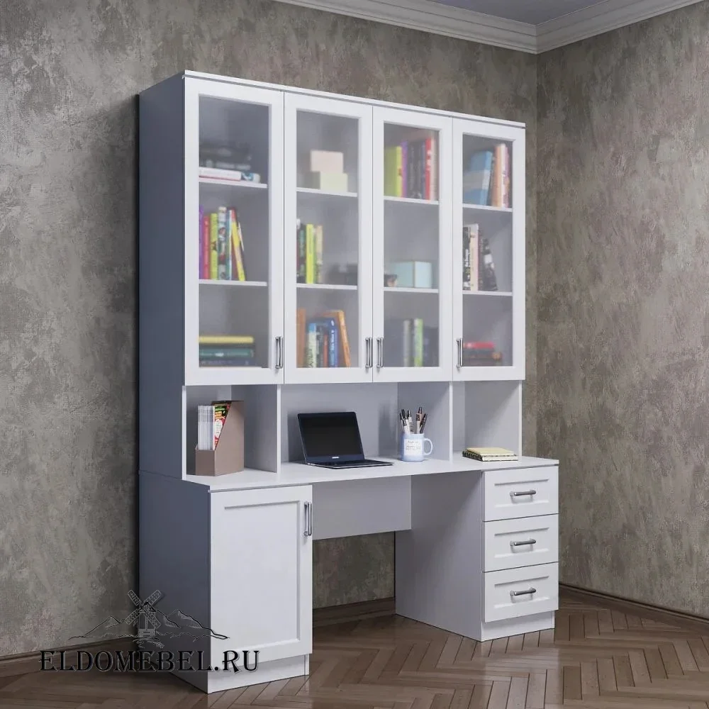 Компьютерный стол Розали    стекло сатинат   цвет Стандарт белый