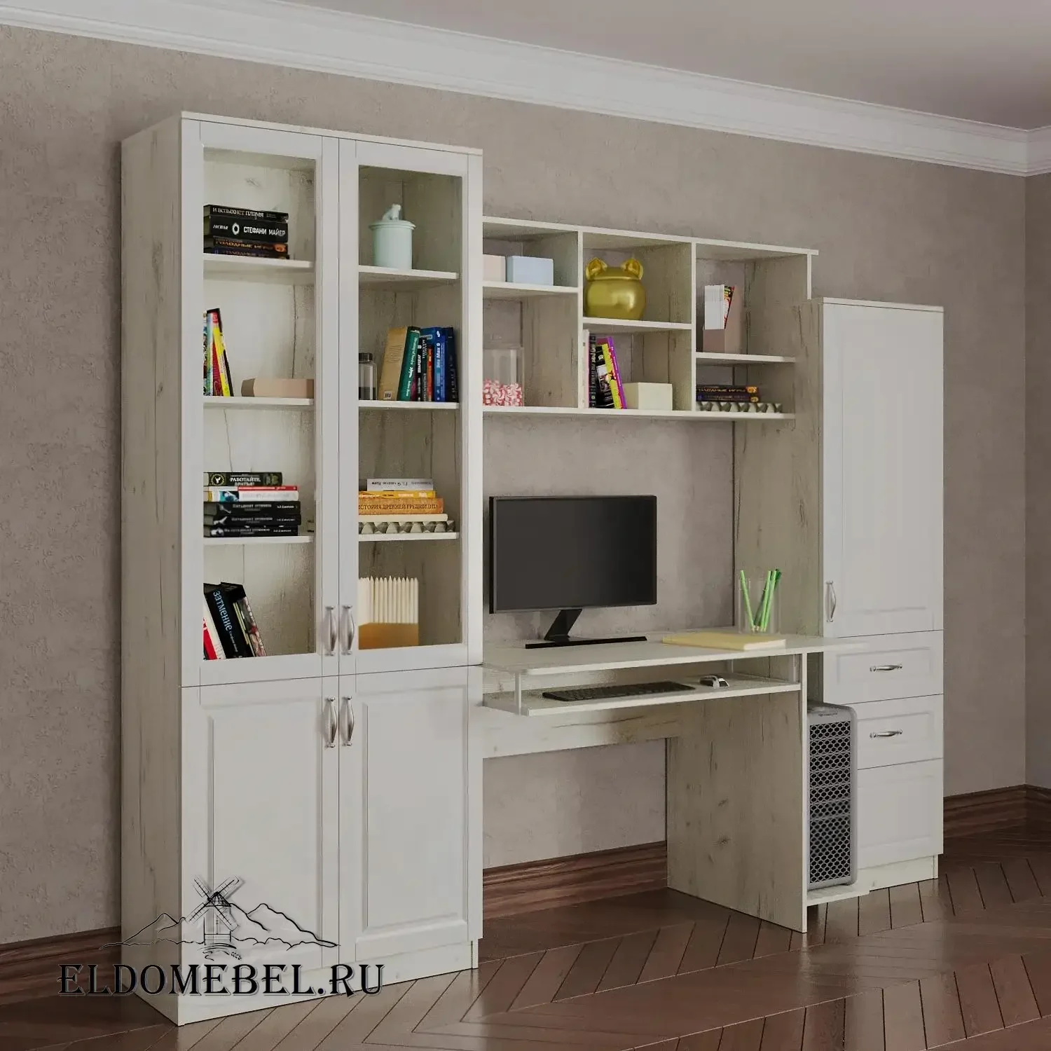 Компьютерный стол Легион      цвет Адамант белый глянец