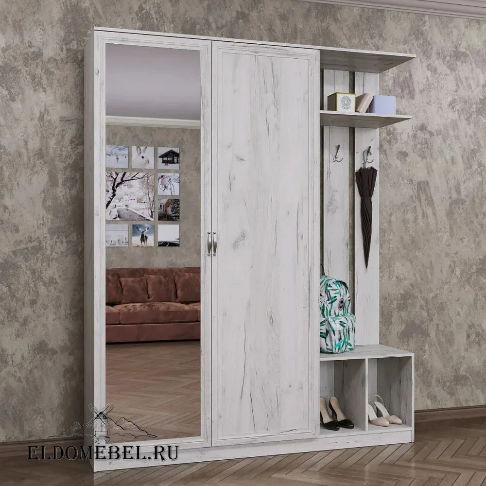 Прихожая 31  с зеркалом     цвет Дуб крафт белый