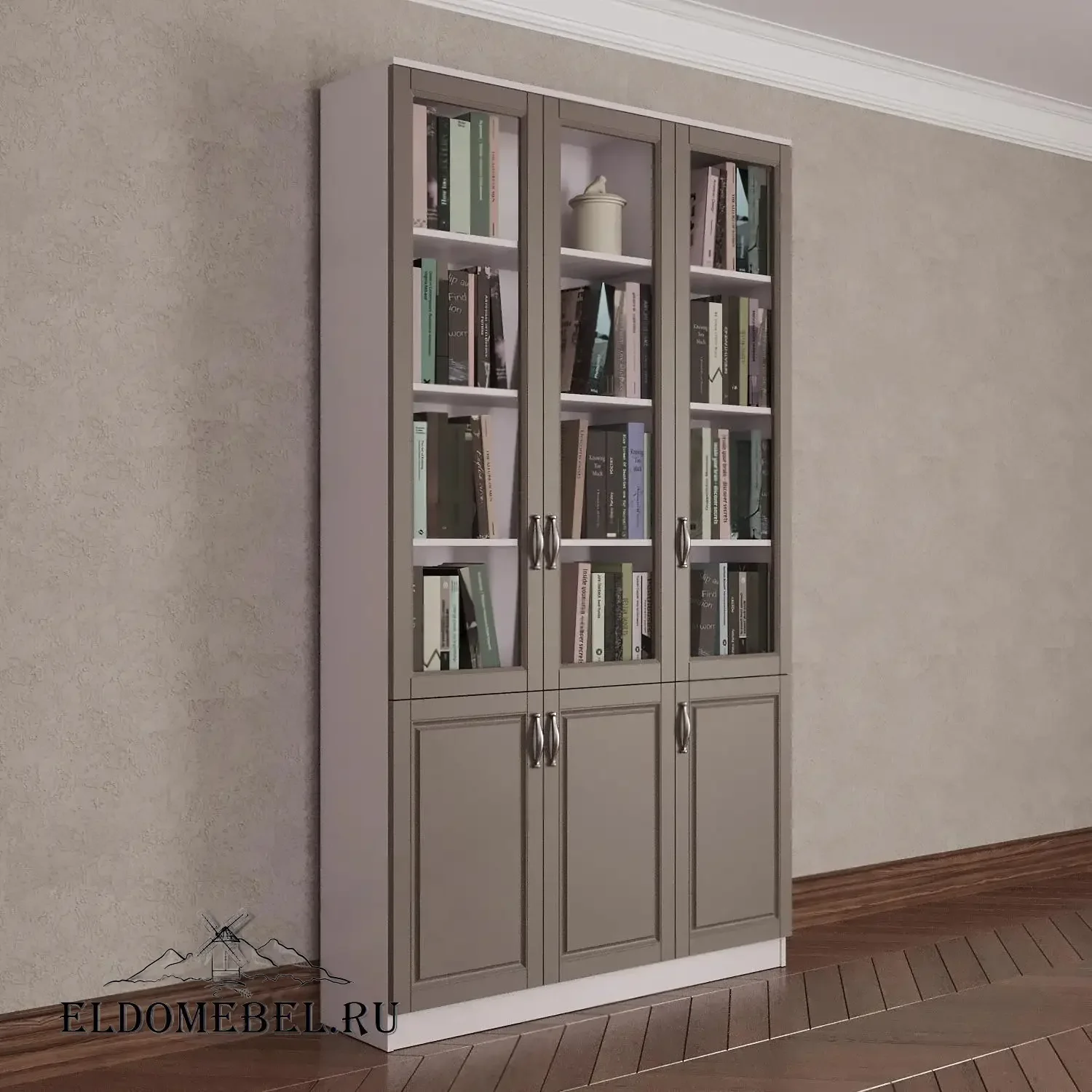 Книжный шкаф 3/3      цвет Адамант тауп