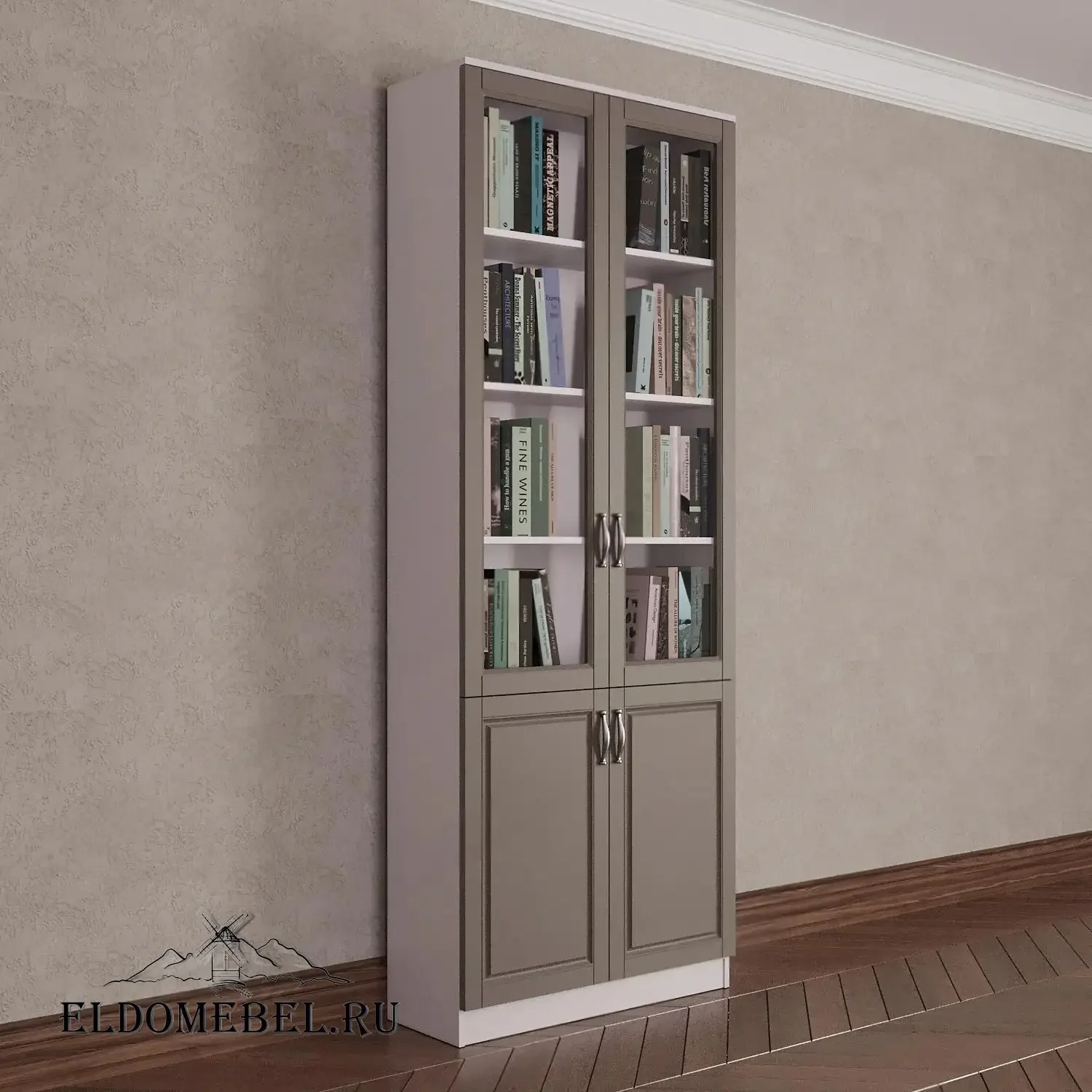 Книжный шкаф 2/3      цвет Адамант тауп