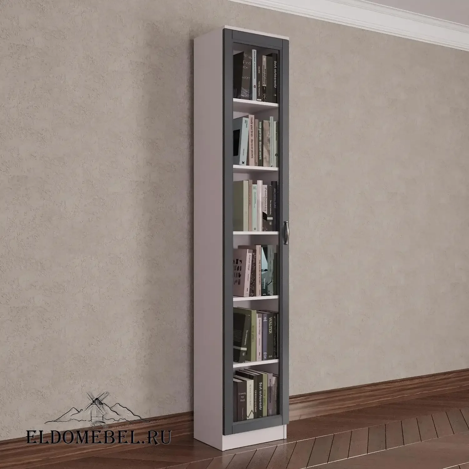 Книжный шкаф 1/1      цвет Адамант графит