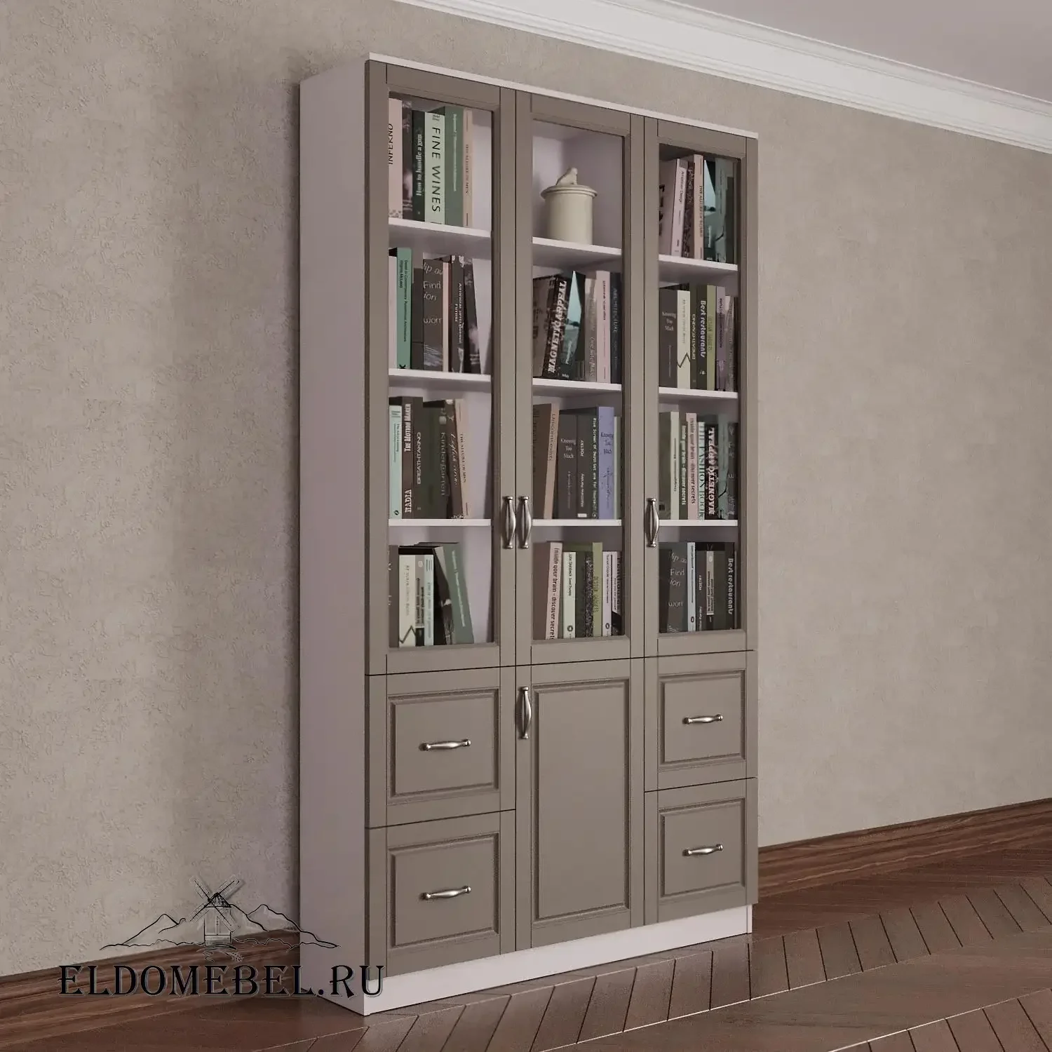 Книжный шкаф 3/5      цвет Адамант тауп