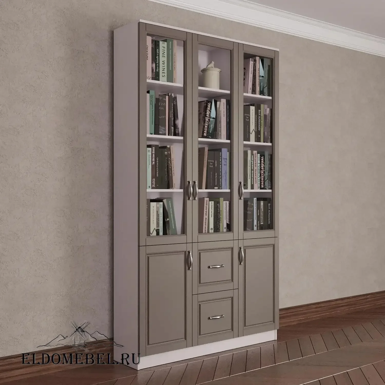 Книжный шкаф 3/4      цвет Адамант тауп