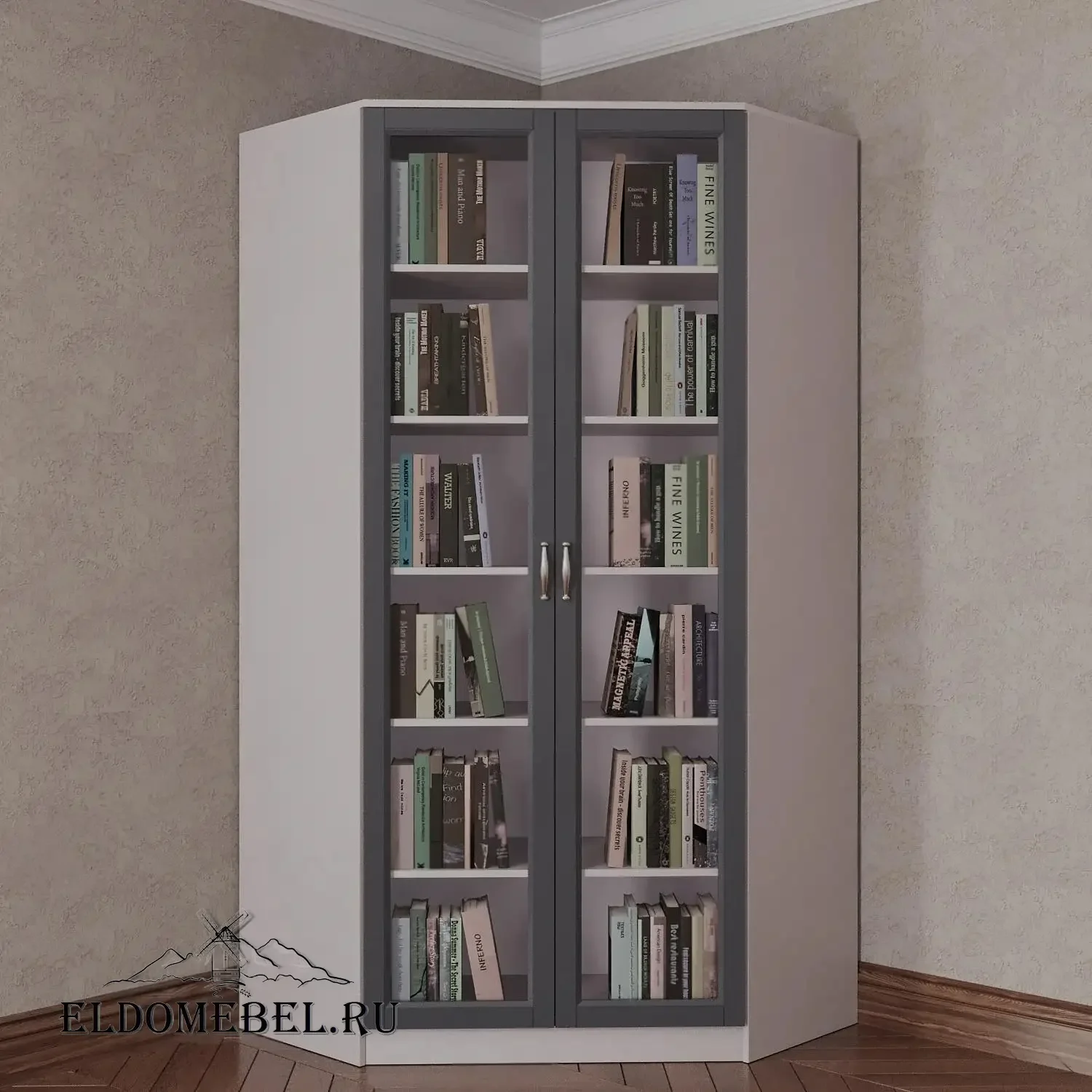 Книжный угловой №1      цвет Адамант графит