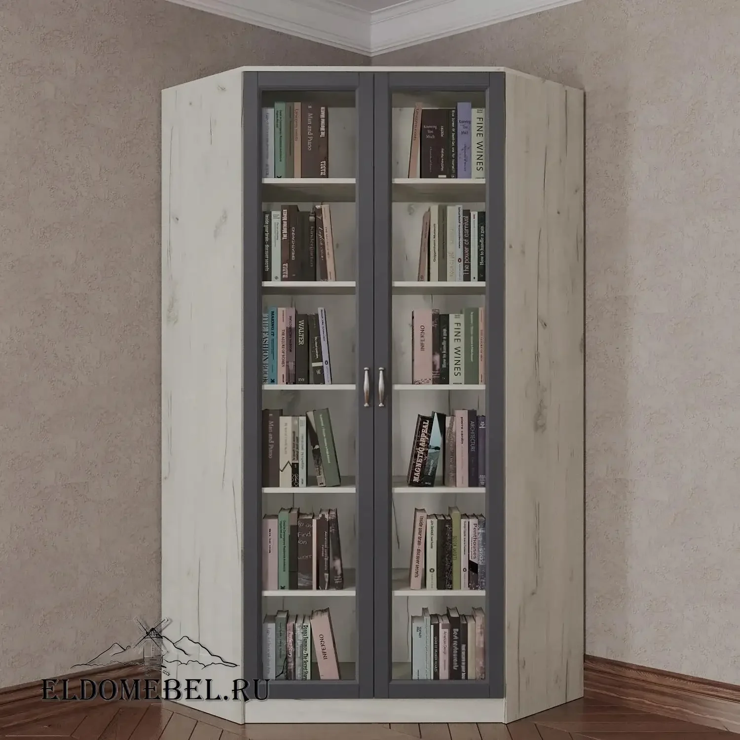 Книжный угловой №1      цвет Адамант графит