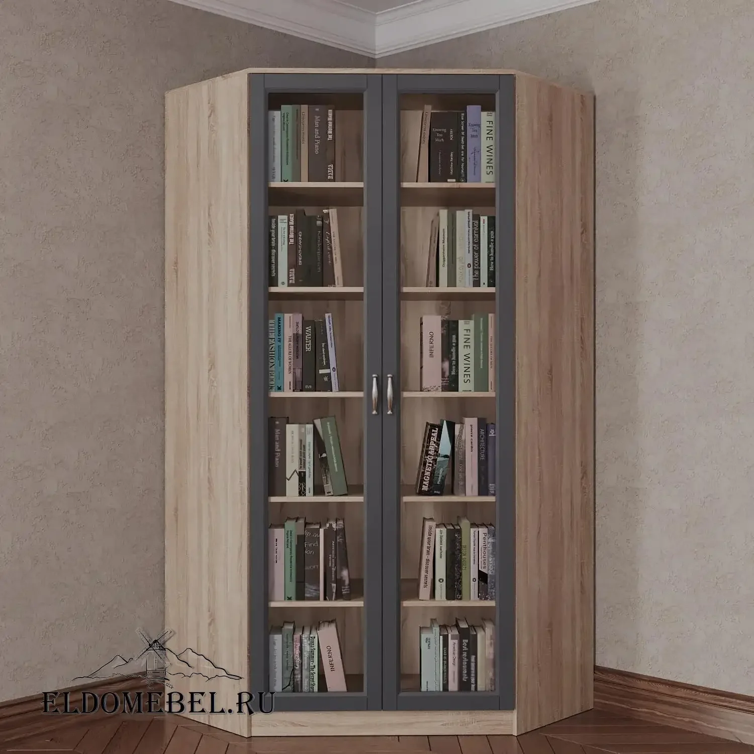 Книжный угловой №1      цвет Адамант графит