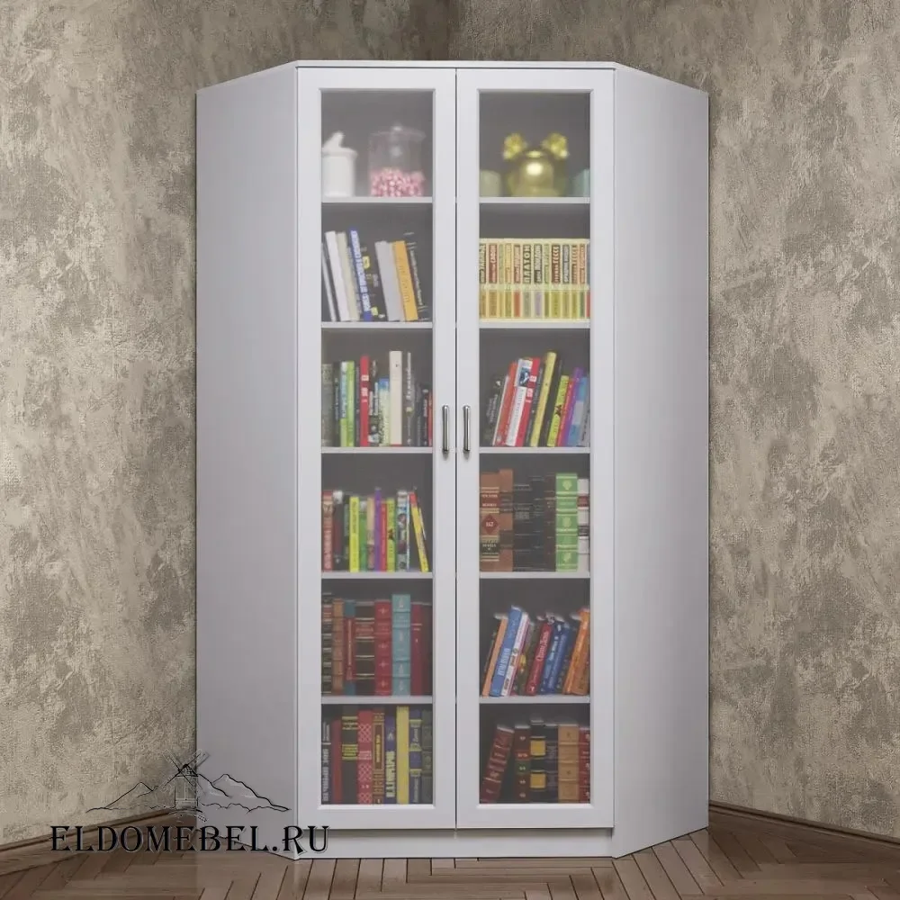 Книжный угловой №1      цвет Стандарт белый