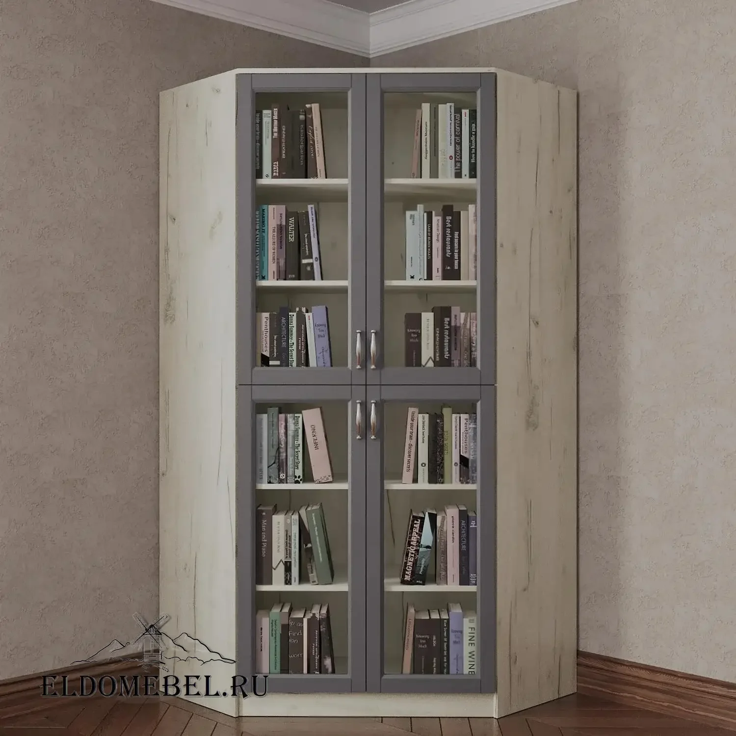 Книжный угловой №2      цвет Адамант серый