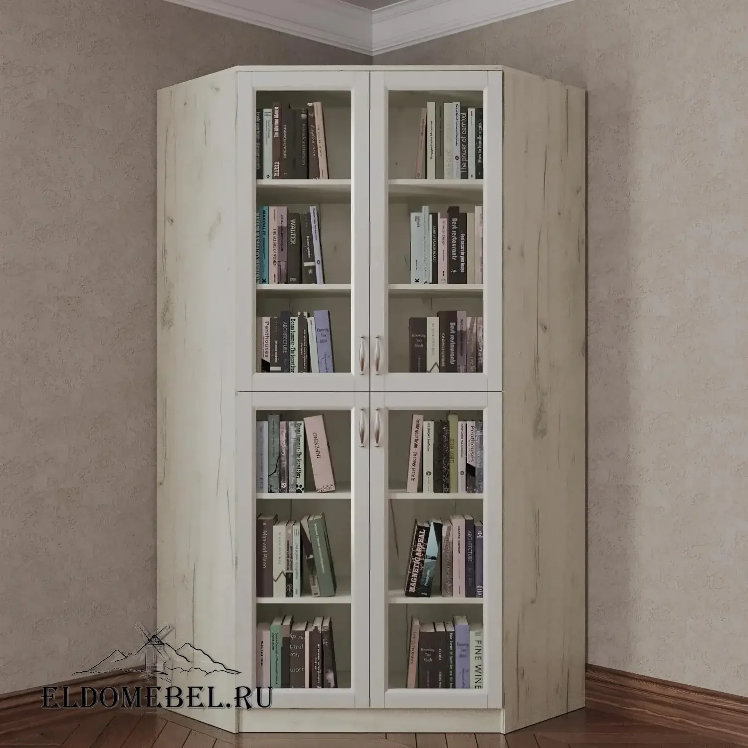 Книжный угловой №2      цвет Адамант белый глянец