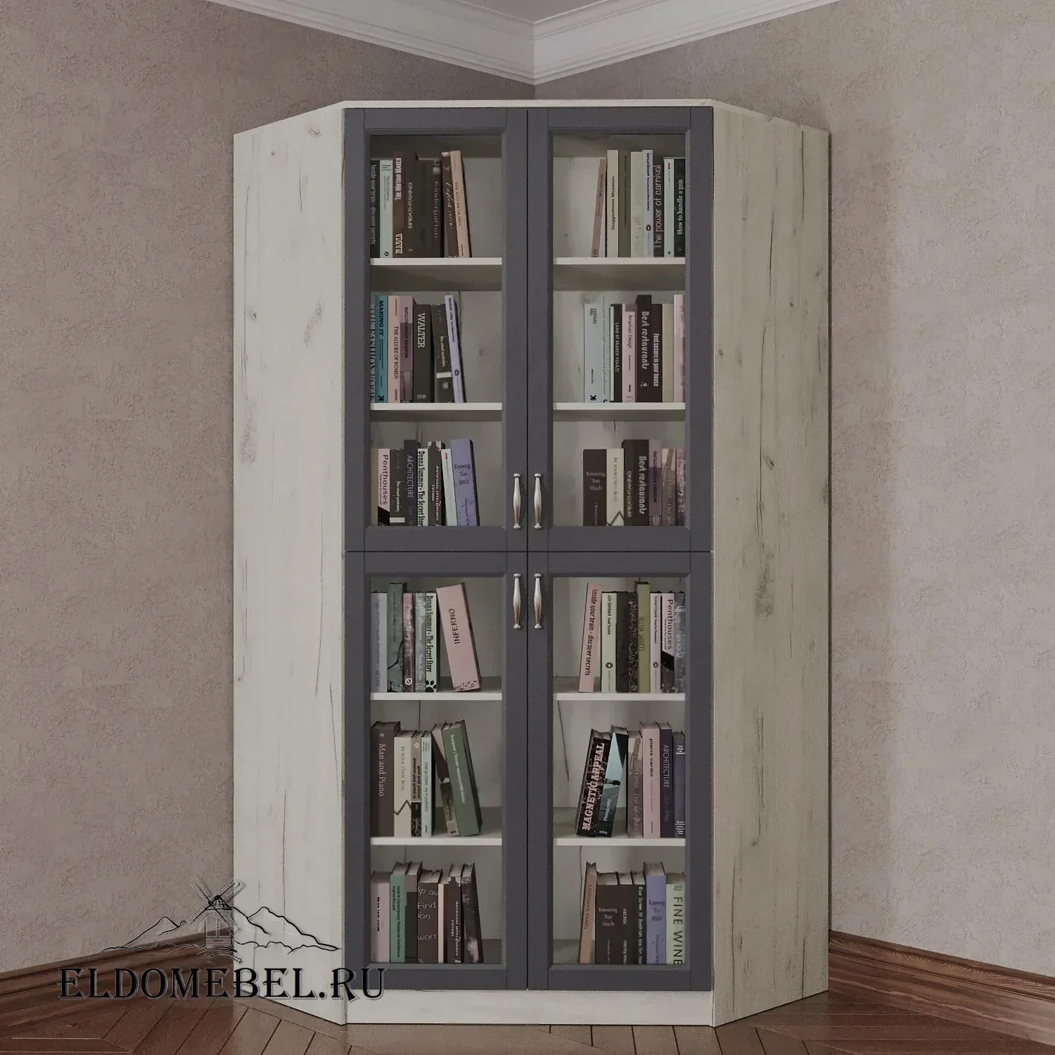 Книжный угловой №2      цвет Адамант графит
