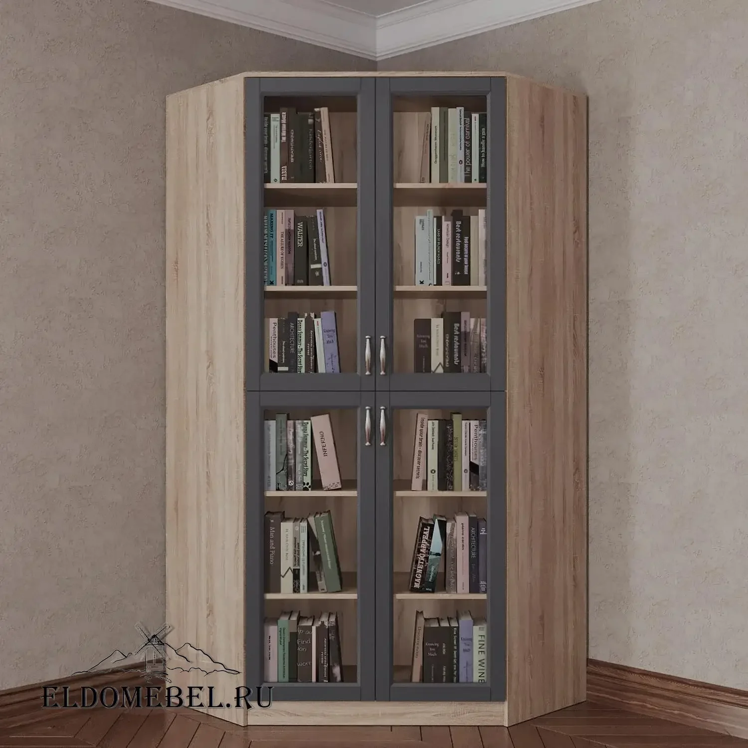 Книжный угловой №2      цвет Адамант графит