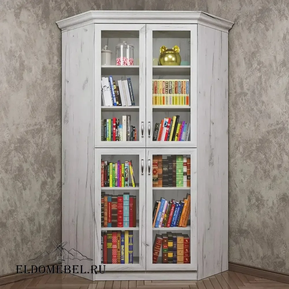 Книжный угловой №2      цвет Дуб крафт белый