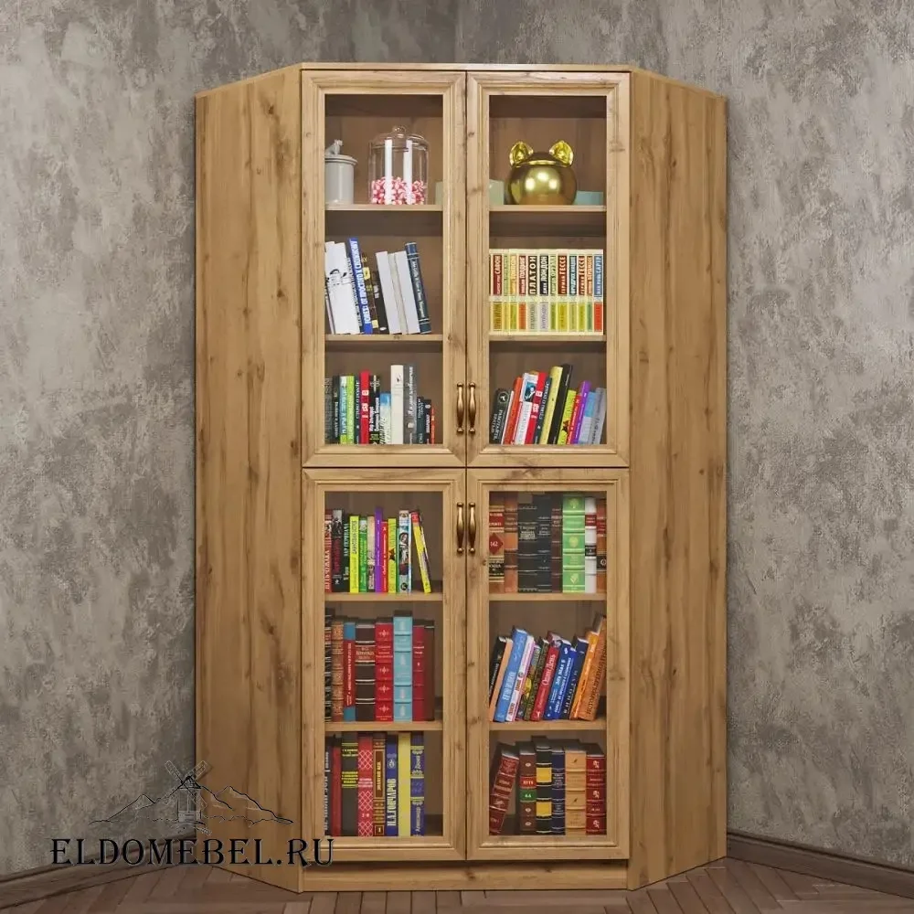 Книжный угловой №2      цвет Дуб крафт золотой