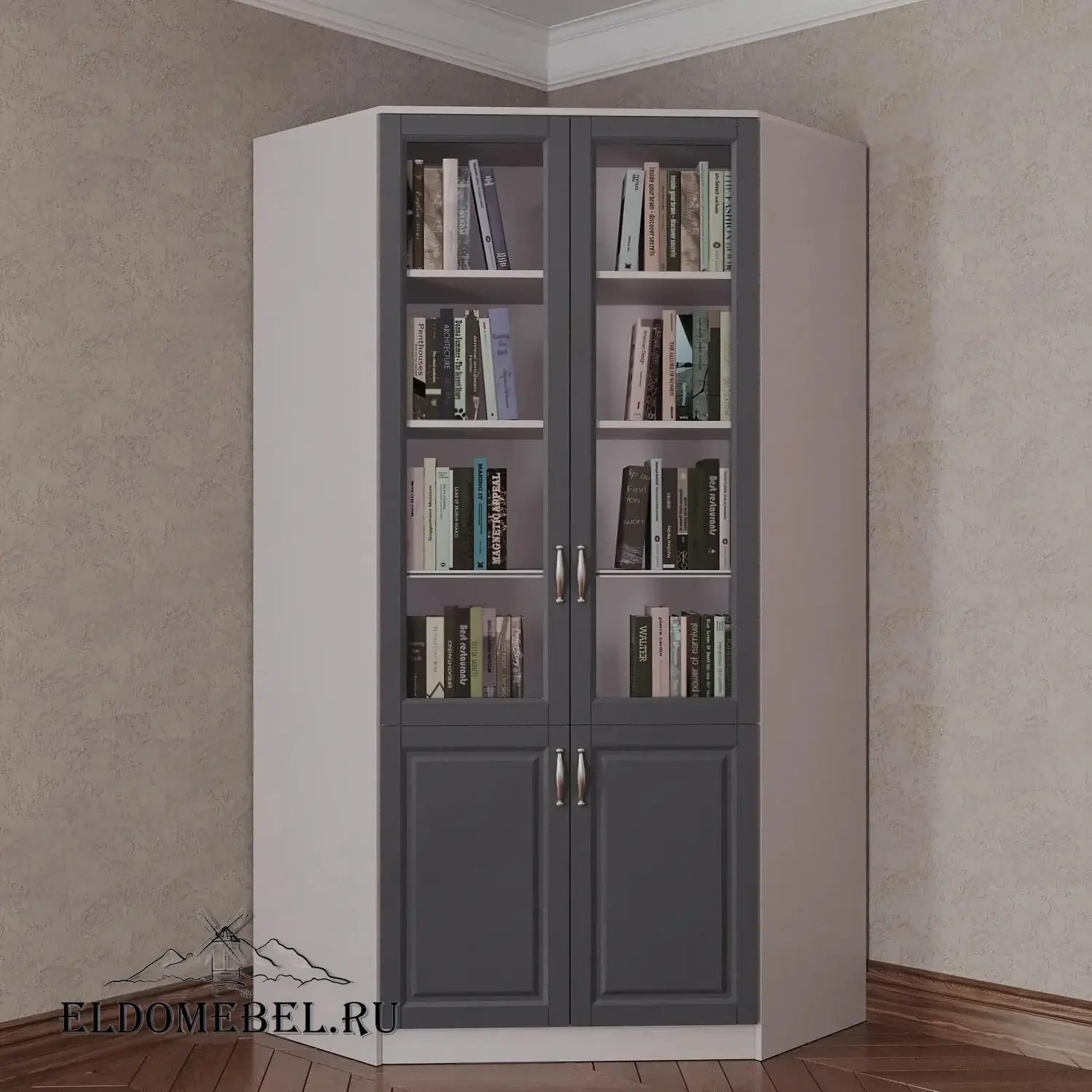 Книжный угловой №3      цвет Адамант графит