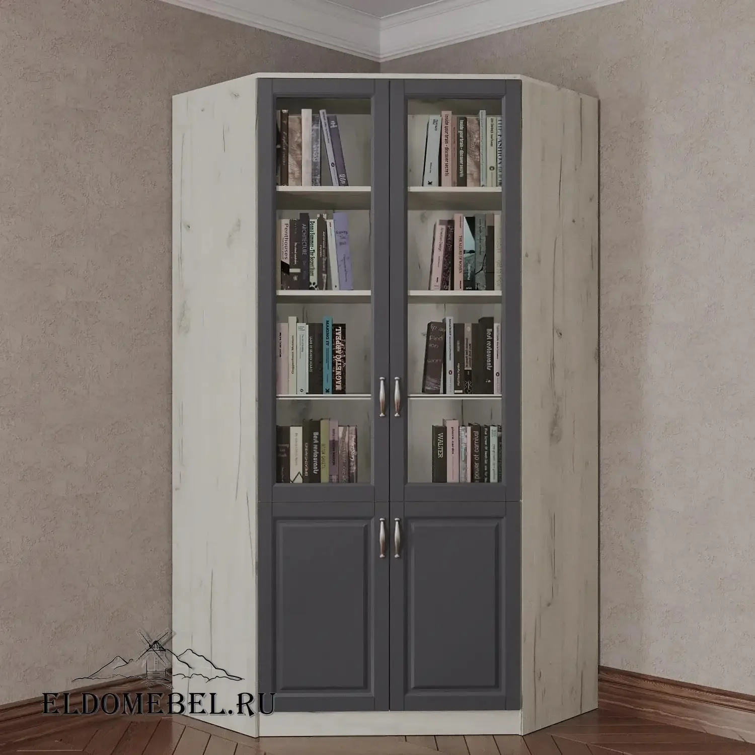 Книжный угловой №3      цвет Адамант графит