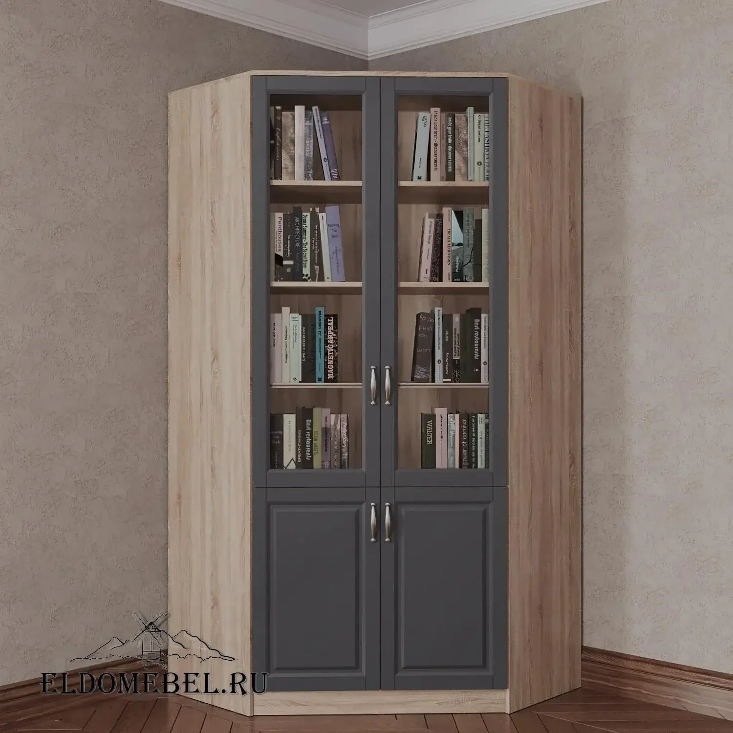 Книжный угловой №3      цвет Адамант графит