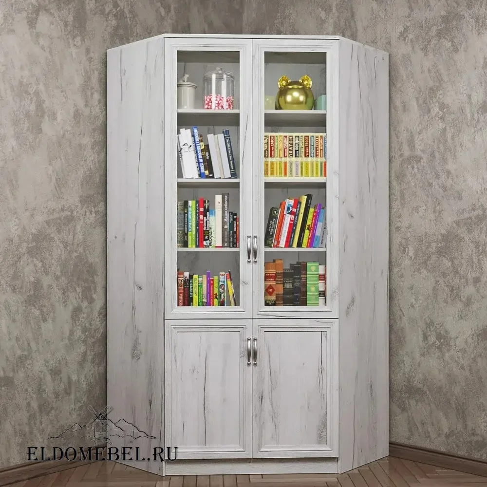 Книжный угловой №3      цвет Дуб крафт белый