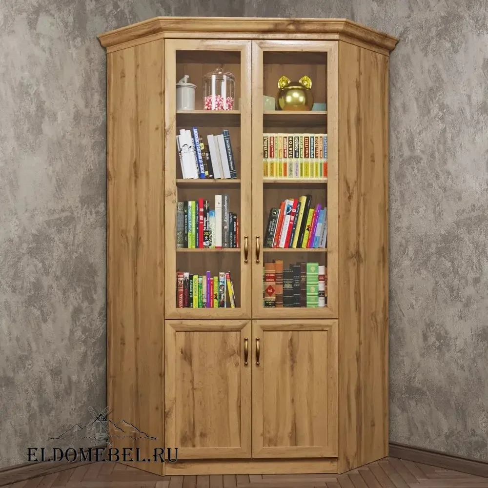 Книжный угловой №3      цвет Дуб крафт золотой