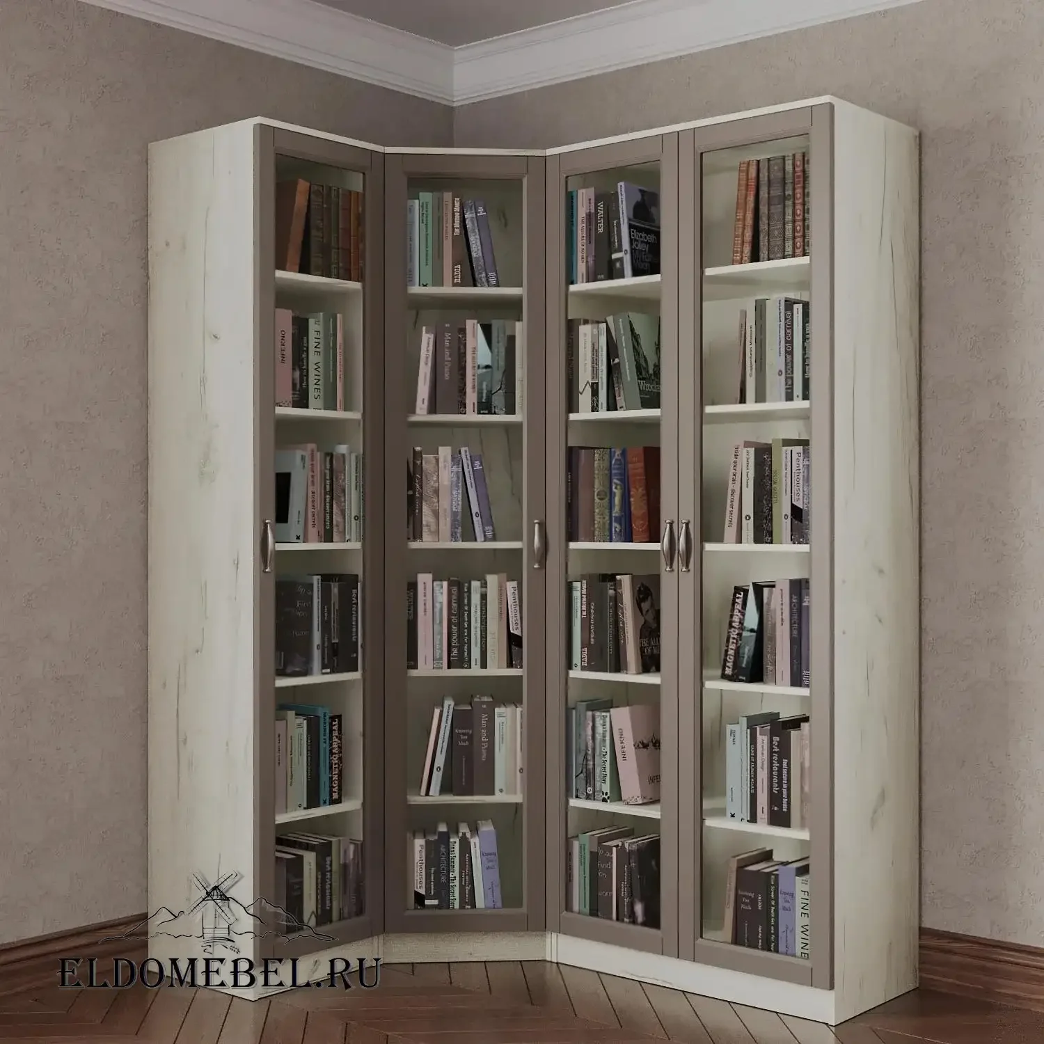 Книжный угловой №4      цвет Адамант тауп