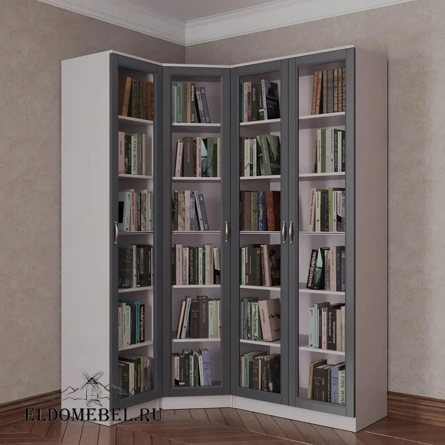 Книжный угловой №4      цвет Адамант графит