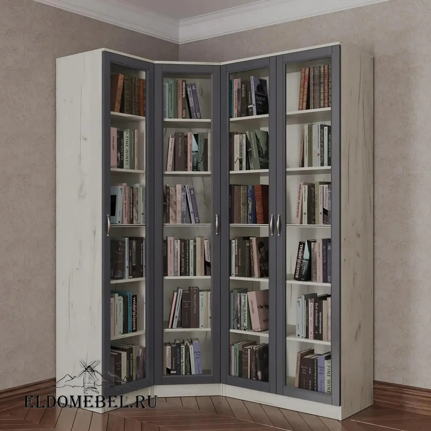 Книжный угловой №4      цвет Адамант графит