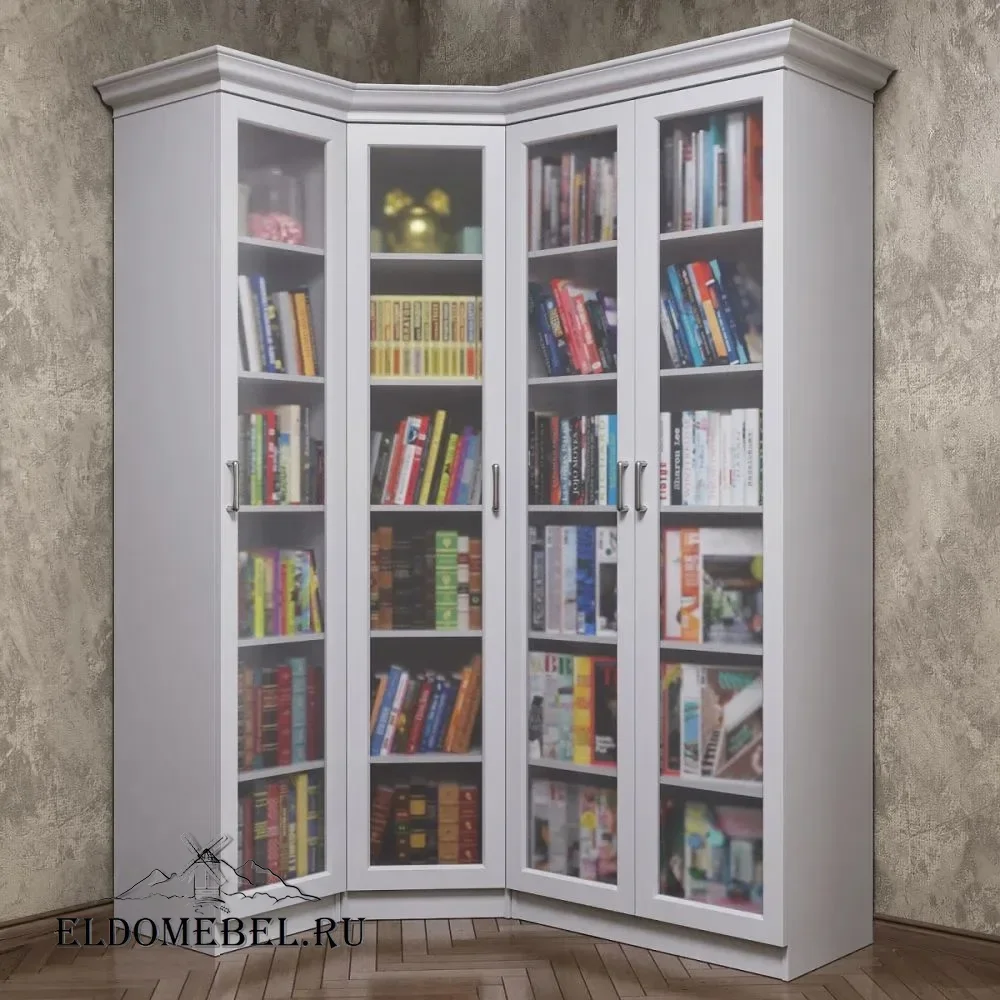 Книжный угловой №4      цвет Стандарт белый