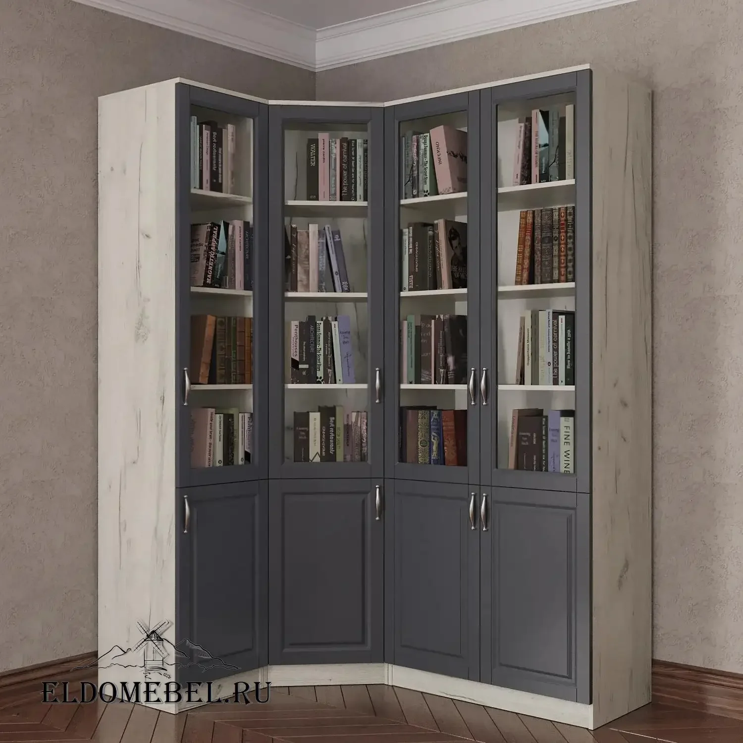 Книжный угловой №5      цвет Адамант графит
