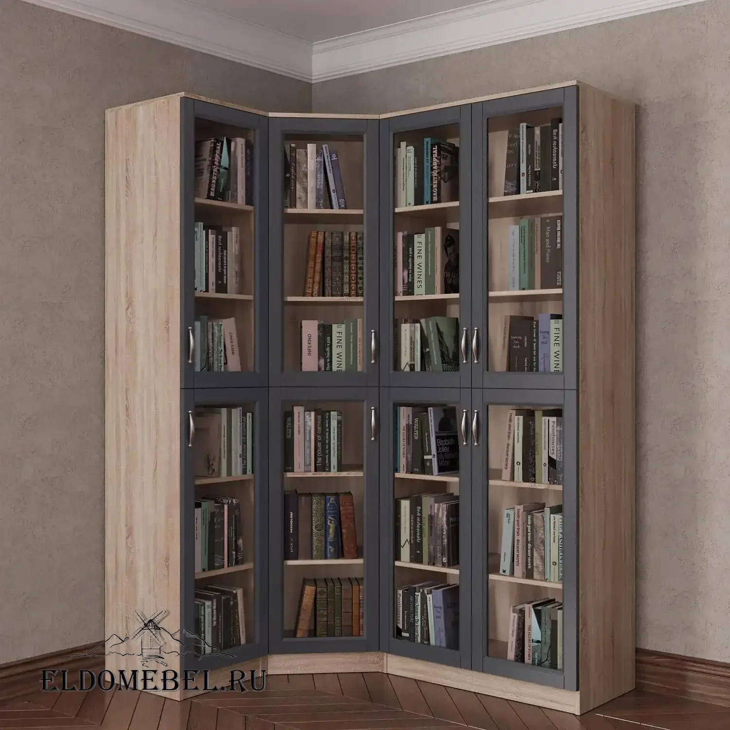 Книжный угловой №6      цвет Адамант графит
