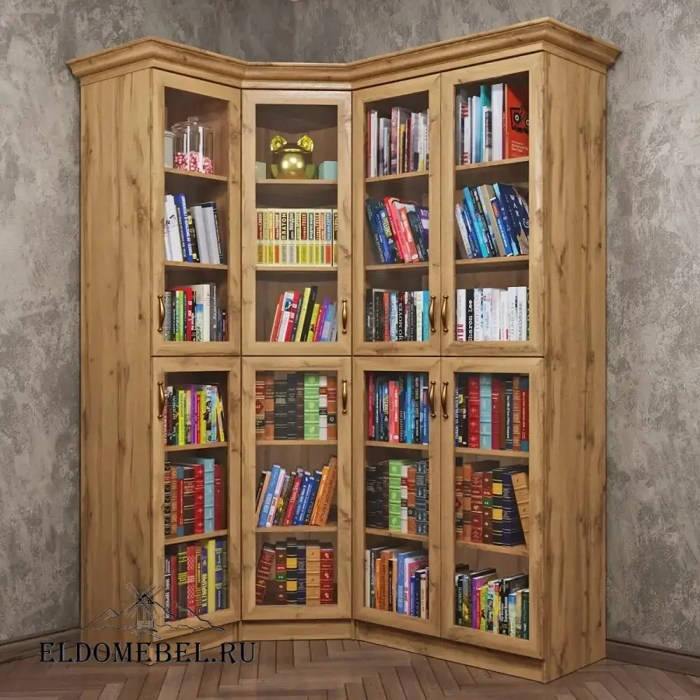 Книжный угловой №6      цвет Дуб крафт золотой