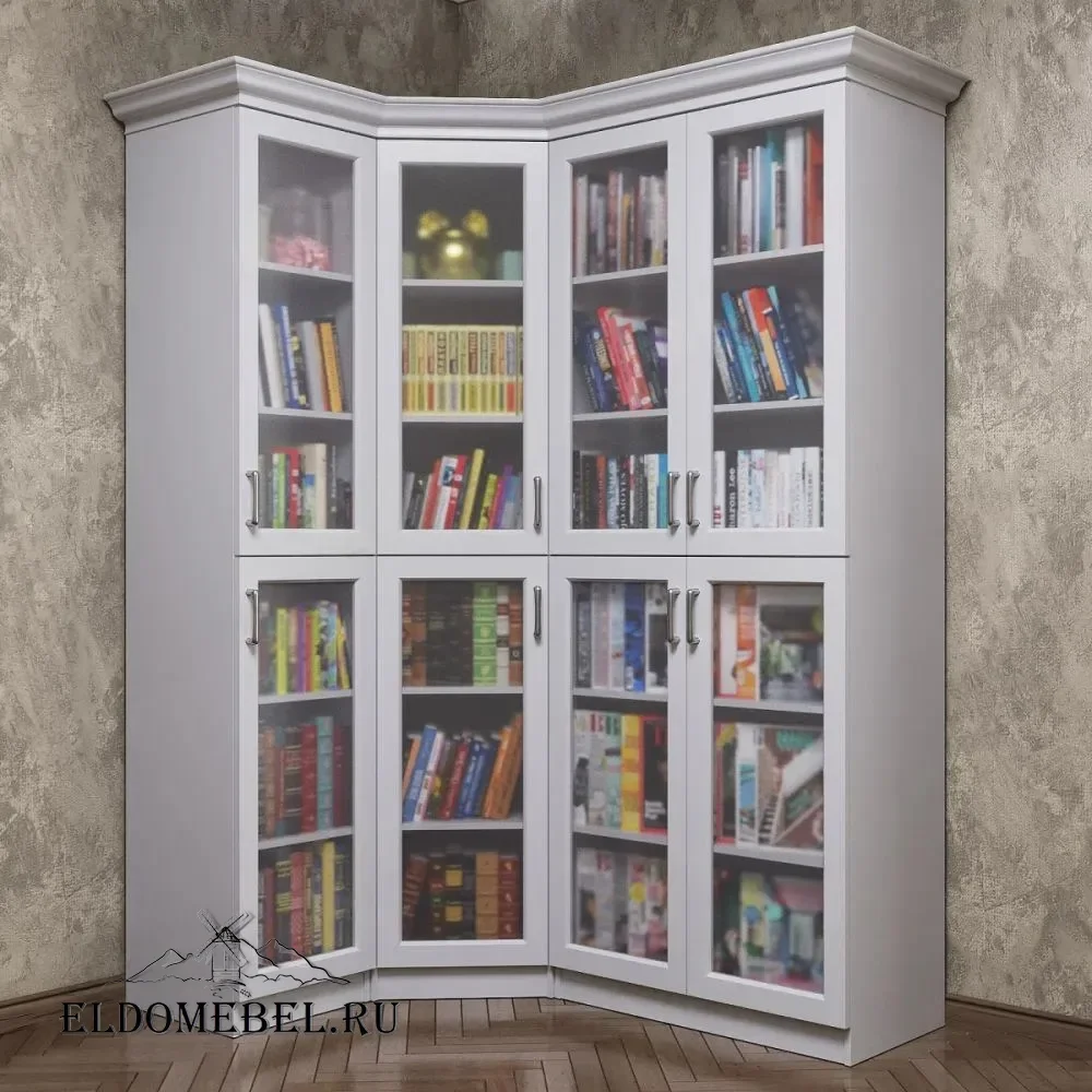 Книжный угловой №6      цвет Стандарт белый