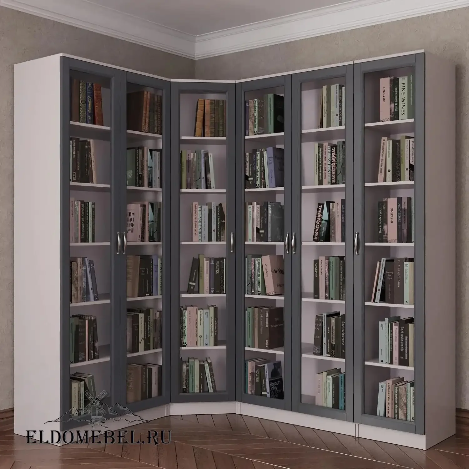 Книжный угловой №7      цвет Адамант графит