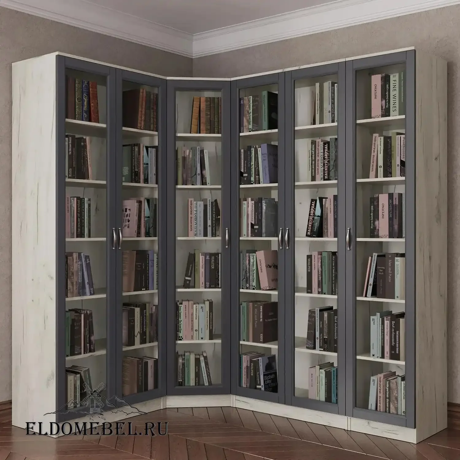Книжный угловой №7      цвет Адамант графит