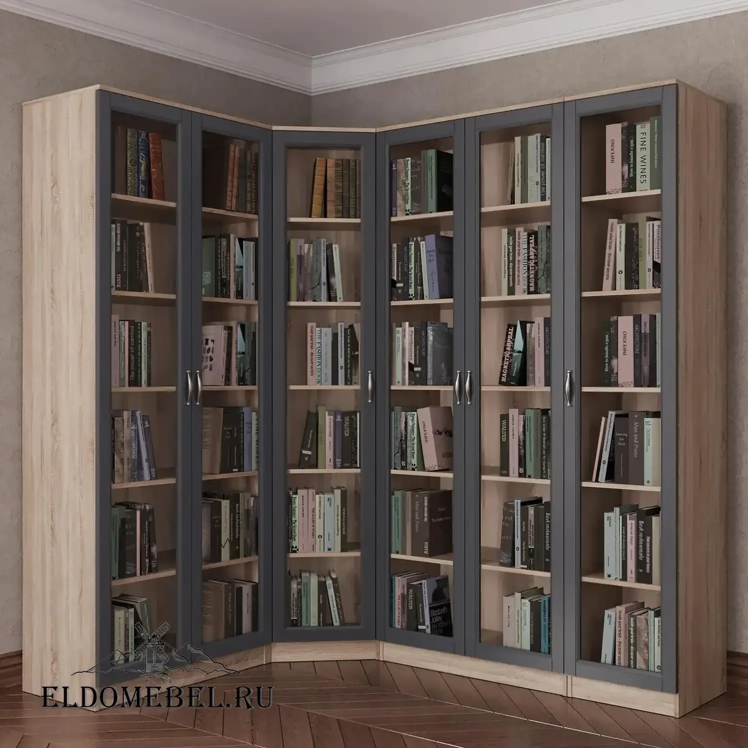 Книжный угловой №7      цвет Адамант графит