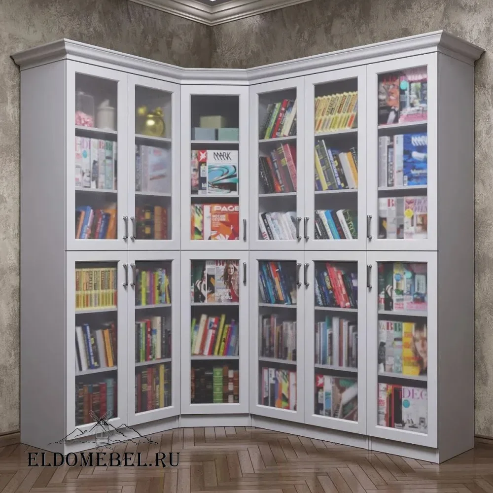 Книжный угловой №9      цвет Стандарт белый