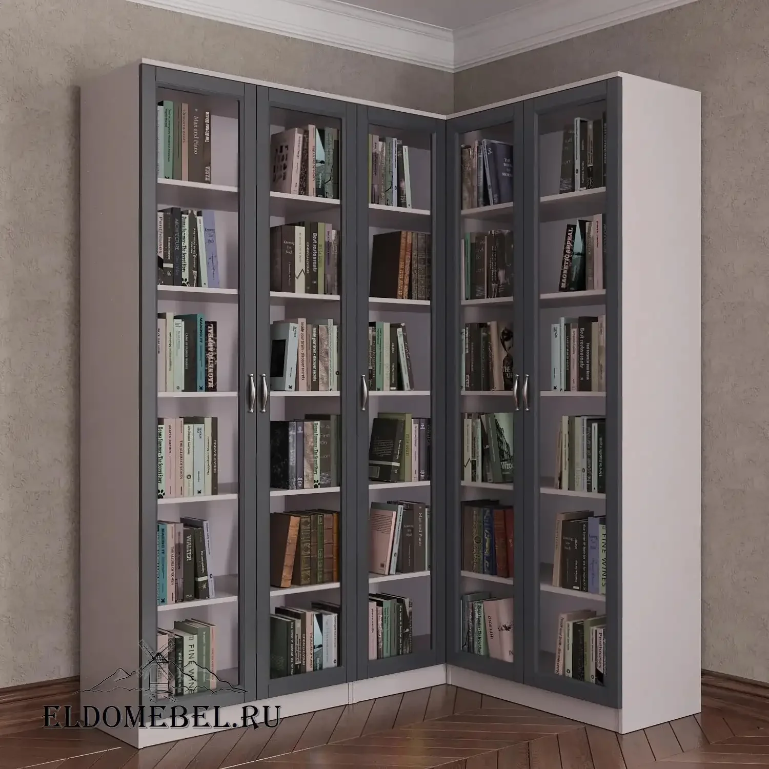 Угловой книжный №24      цвет Адамант графит