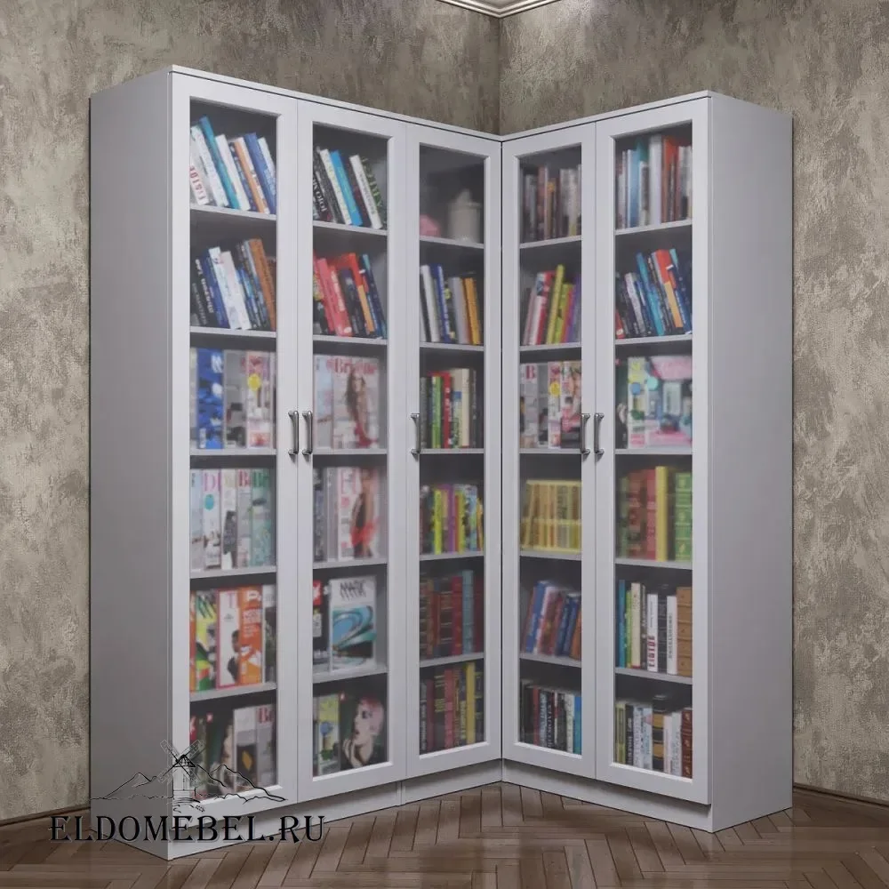 Угловой книжный №24      цвет Стандарт белый