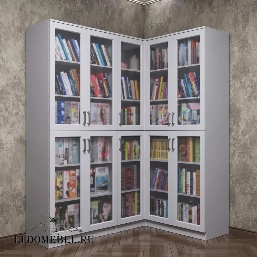 Угловой книжный №26      цвет Стандарт белый