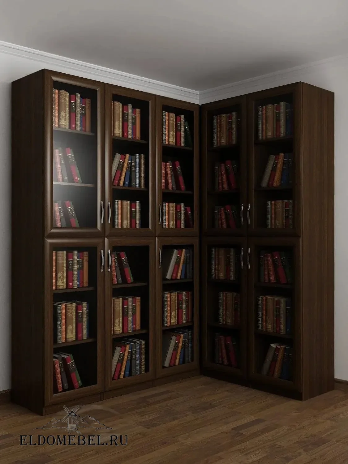 Угловой книжный №26      цвет Стандарт венге