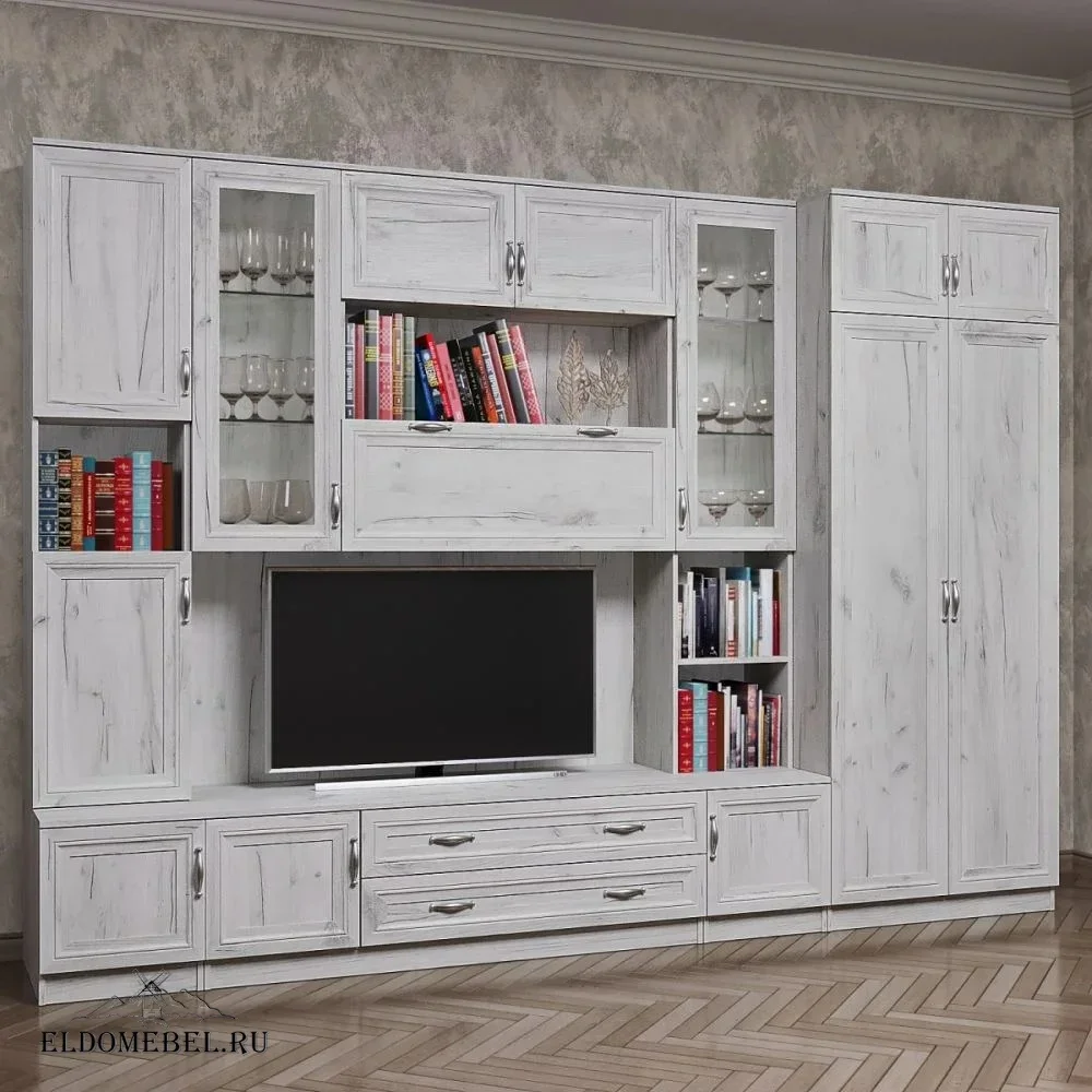 Стенка Марина 8      цвет Дуб крафт белый