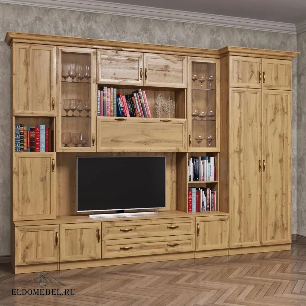 Стенка Марина 8      цвет Дуб крафт золотой