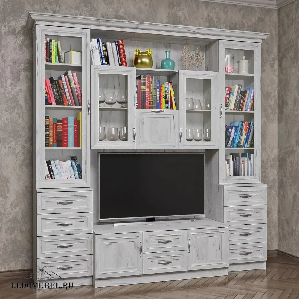 Стенка Марина 6      цвет Дуб крафт белый